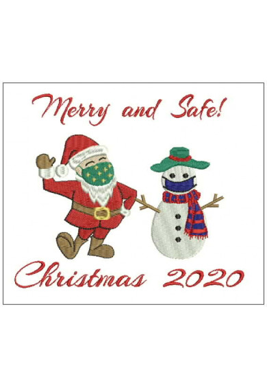 Chr095 - Santa and snowman Christmas 2020  2 sizes